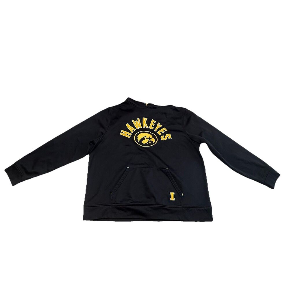 Iowa Hawkeyes Hoodie XXL Adult Black With Gold Hood Pullover EUC Captivating